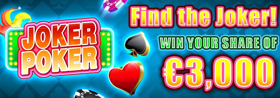 GinaBingo's tweet image. Find the Joker Promotion!  Win a share of €3000!  goo.gl/XmFWHS
#bingo #onlinebingo #videopoker #win