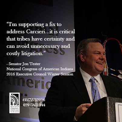 NCAI1944's tweet photo. .@SenatorTester addressing #TribalLeaders @ #ECWS2016 https://t.co/evpQKaiKc9