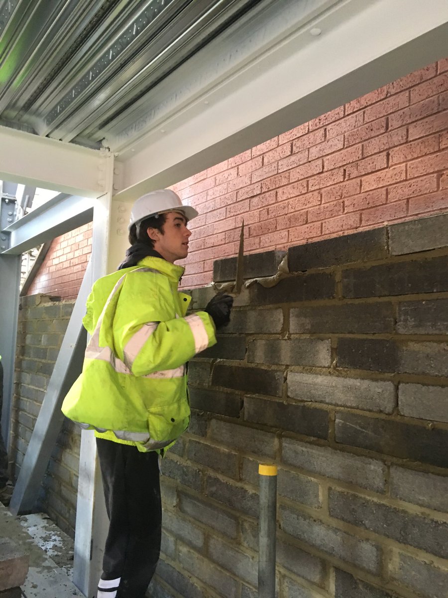 VeitchAdrian's tweet photo. Corey our Middlesbrough college apprentice placement checking for line and level https://t.co/K635vxQjLa