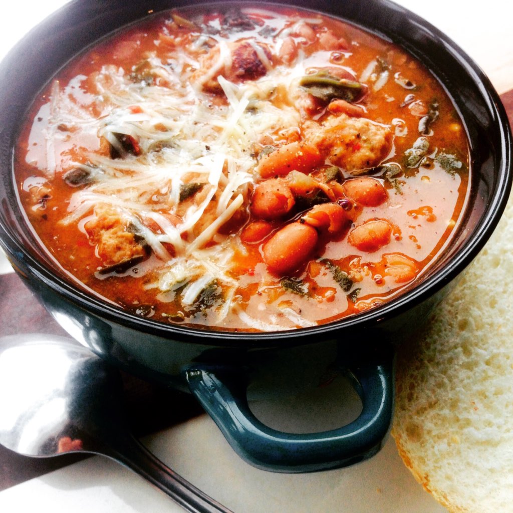 L1TTLESHOP's tweet photo. Italian Comfort Food. Tuscan Sausage and Bean with Asiago Soup. #soup #asiago #littleshop #souploop https://t.co/ef6oFMkbWC
