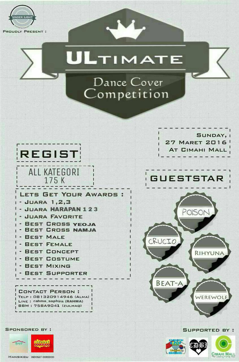 [HELP RT] UL ENT PROUDLY PRESENT "ULTIMATE DANCE COVER COMPETITION" at cimahi mall 27 MARCH^^ @SSEnt_Official