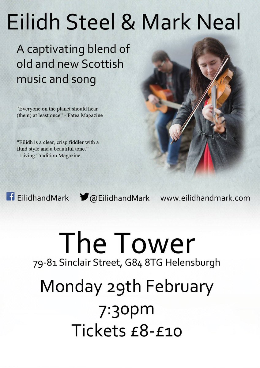EilidhFSteel's tweet photo. Looking forward to performing in my hometown on Monday!
Tickets: https://t.co/opvJa6HmC6  @EilidhandMark @TheTowerHQ https://t.co/UCxbv0TCDo