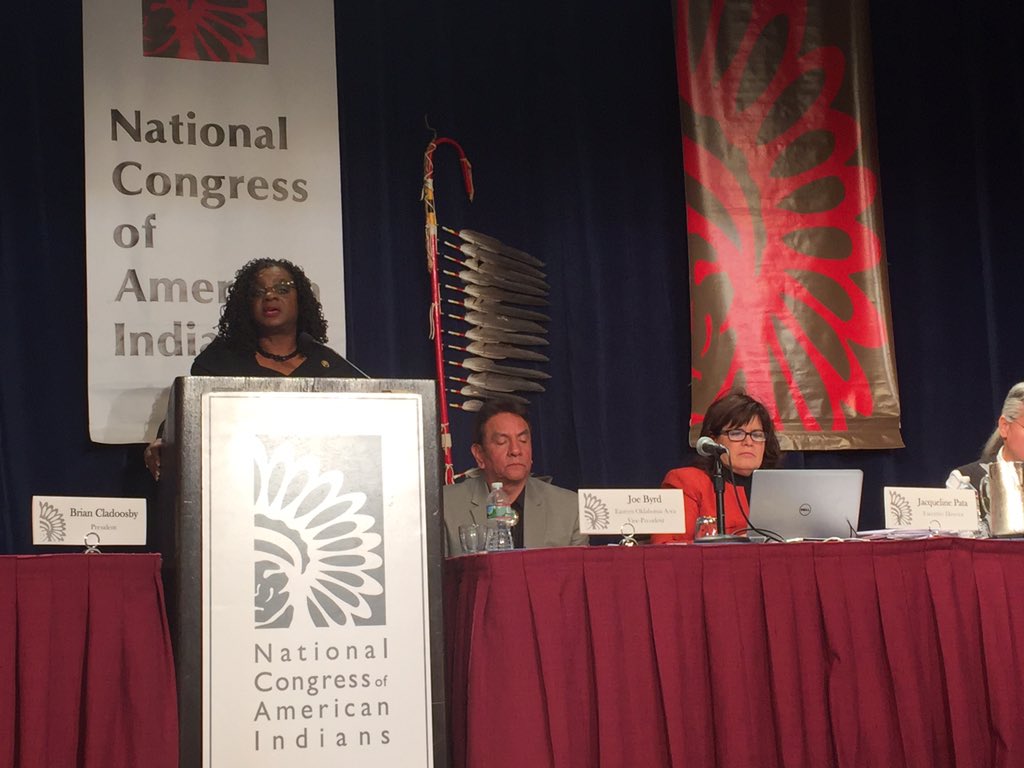 NCAI1944's tweet photo. We need to to reauthorize #NAHASDA. We don't want #TribalHousing on the chopping block. -@RepGwenMoore #ECWS2016 https://t.co/azZeY5TgNr