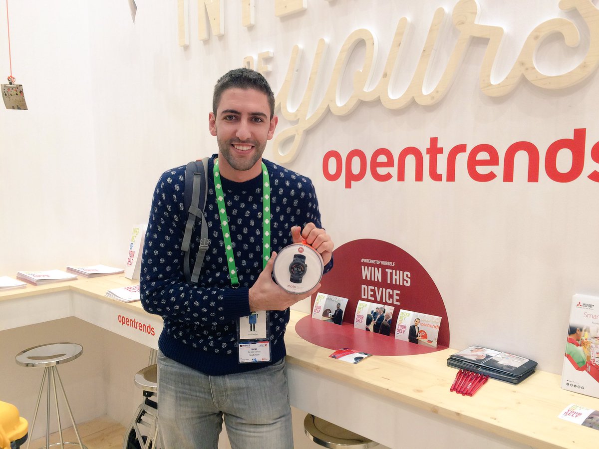 opentrends's tweet photo. Congrats @Jorge_DLS! Enjoy your new Moto 360! Thanks to #internetofyourself https://t.co/KH8SiPugLN
