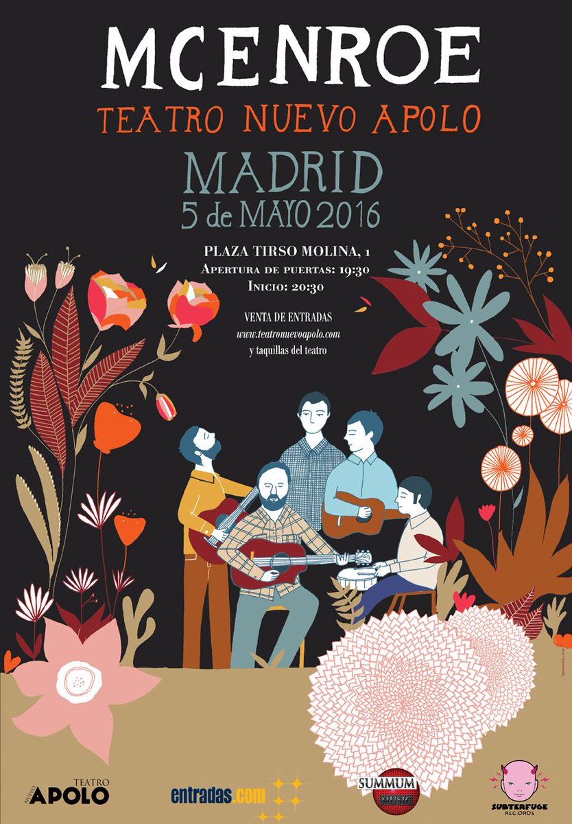 .<a href="/McEnroe_Banda/">McEnroe_Banda</a> en el Teatro Nuevo Apolo de Madrid el 5 de Mayo! entradas.com/Entradas-mcenr…