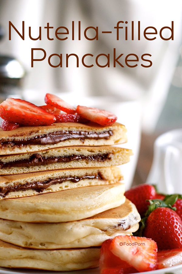 YummyPost's tweet image. Nutella filled pancakes. Mmm