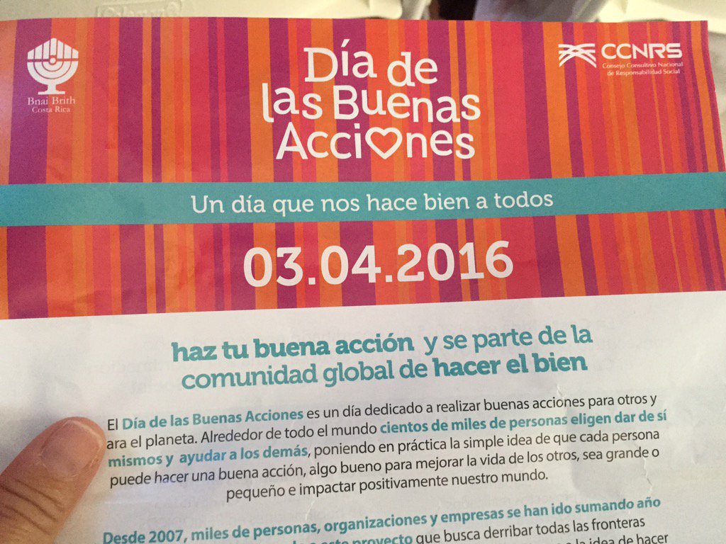 Orgullosa de participar en el Dia de las Buenas Acciones 2016! ☺️☺️☺️☺️ 3 de abril 2016! #BuenasAccionesCR