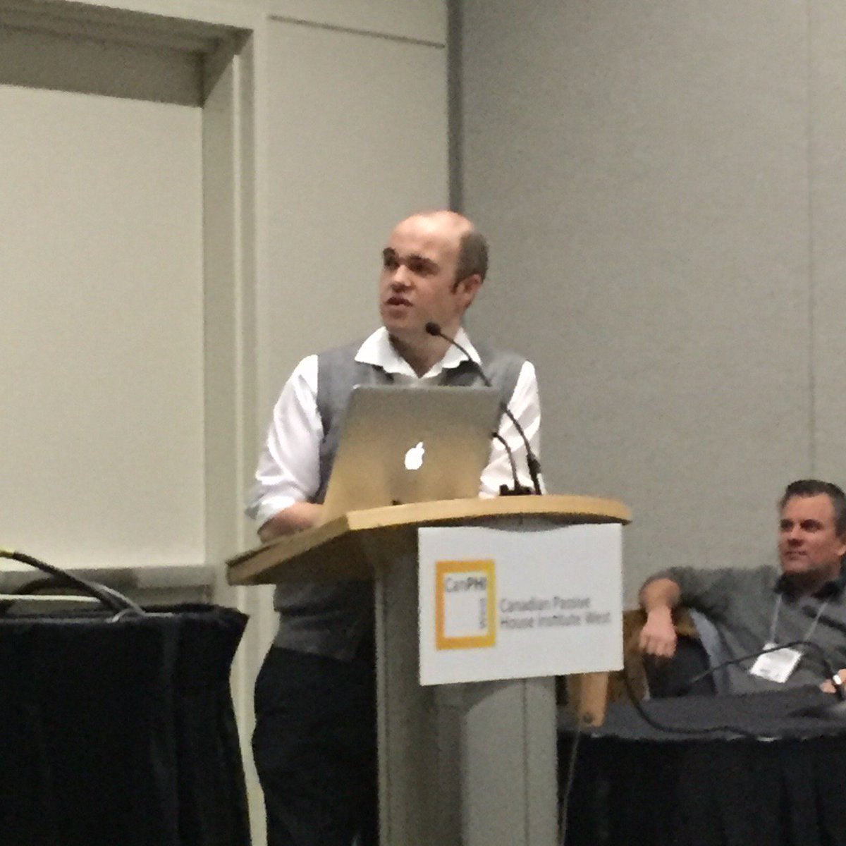 actonostry's tweet photo. .@AdamJamesArch of @actonostry now presenting @BUILDEXshows #Vancouver on #Passivehouse @CanPHIWest w/ @econgroupltd https://t.co/OT2VtEeVXC