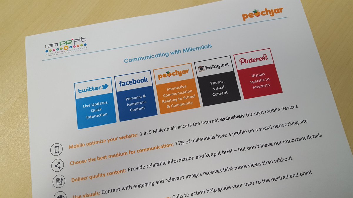 PeachjarInc's tweet image. Thank you to everyone who came to our Roundtable discussion on "Communicating with Millennials" #TSPRA16 #PRFit