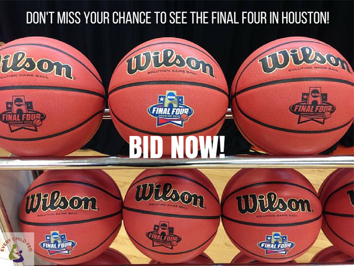 EveryChildFed's tweet photo. 5 DAYS left to place your bid @charitybuzz! Dont miss your chance to see @finalfour Houston: https://t.co/m0TzO33qN8 https://t.co/7UdlLWNw7u