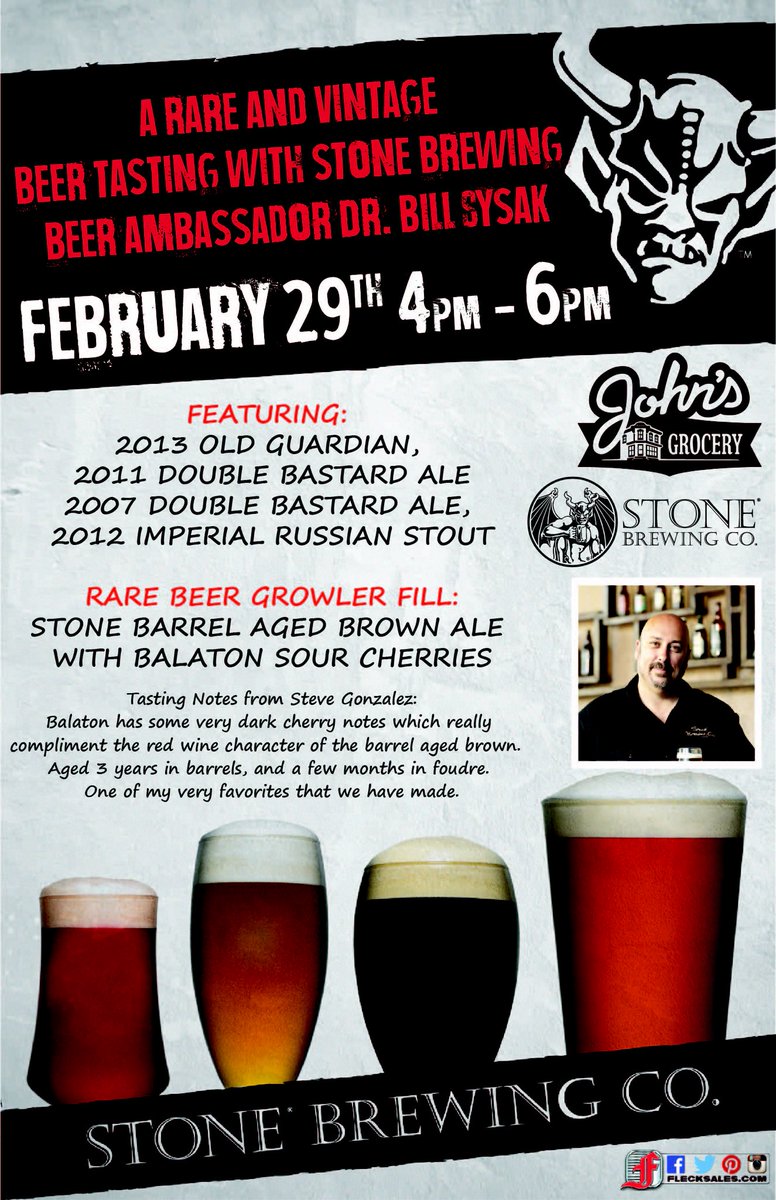 StoneIllinois's tweet photo. #TourdeIowa w/ @BistroBeer @JohnsGrocery Mon29th for @StoneBrewingCo rare beertasting. @IowaBeerReport @FleckSales https://t.co/bbfUCxEACw
