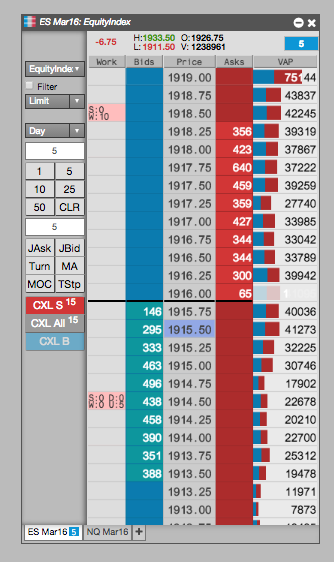 Trading_Tech's tweet photo. View total volume traded at each price broken down by buy/sell in graphical representation, via MD Trader. #tryTTnow https://t.co/0uCISFlQYi