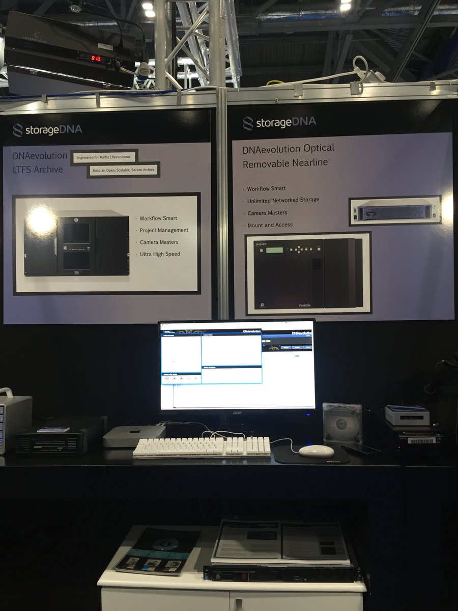 ccktechuk's tweet image. @ the @storage_DNA stand with @PolarGraphics 4 a demo of #DNAevolution with LTFS Archive&amp;amp;Optical Removable Nearline