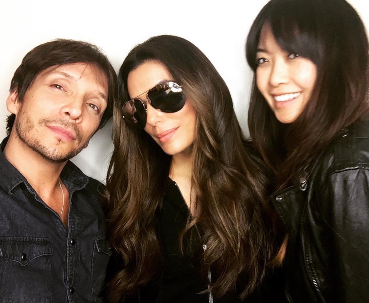 Last night's #LATENIGHT #GLAM session with @evalongoria #LongHairDontCare
#BeautyTagTeam <a href="/kenpaves/">ken paves</a> <a href="/lisasatorn/">Lisa Satorn</a> #WCW