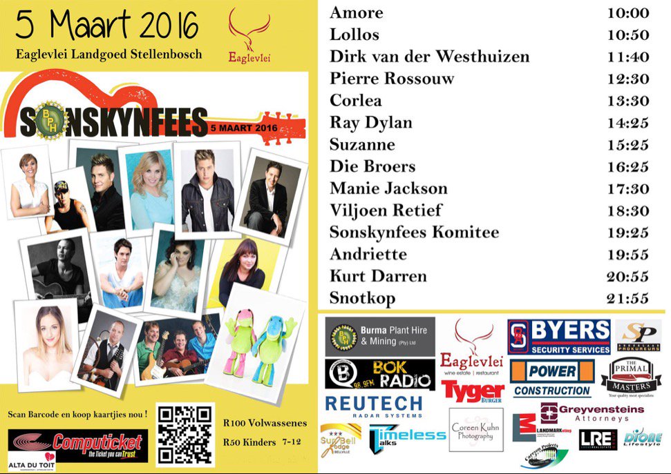 spb11181's tweet image. SP Beeselaar Prokureurs is een vd trotse borge van die @Sonskynfees 2016. @snyman_christo @suzanneamptelik  @diepeer