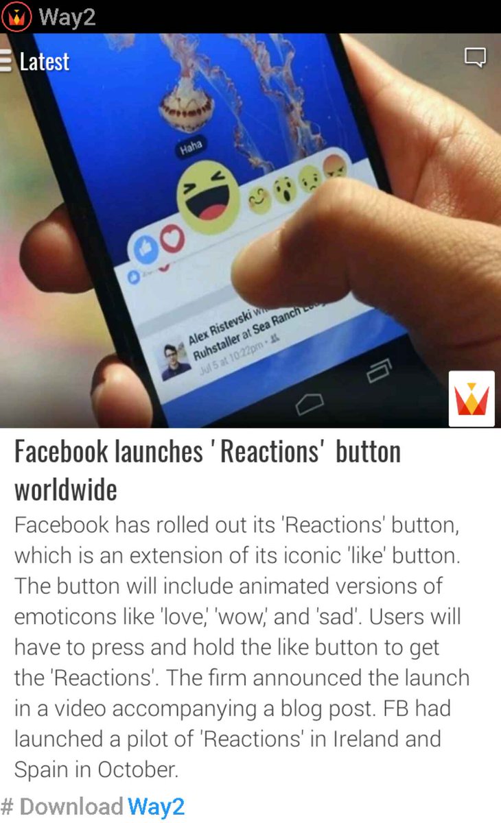 speventz's tweet photo. Facebook launches 'Reactions' button worldwide
 https://t.co/xv8Jx8YYlj https://t.co/3Yavp5MPeJ
