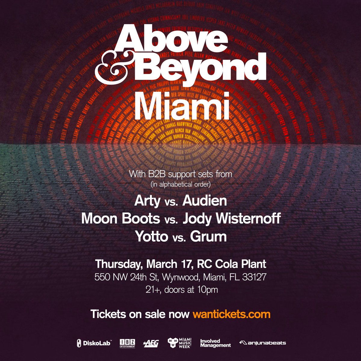 aboveandbeyond's tweet photo. Our full #Miami lineup, three special b2b sets from 6 talented gents. 
Tix: https://t.co/8luQurGWNs https://t.co/SA84eFrMIi