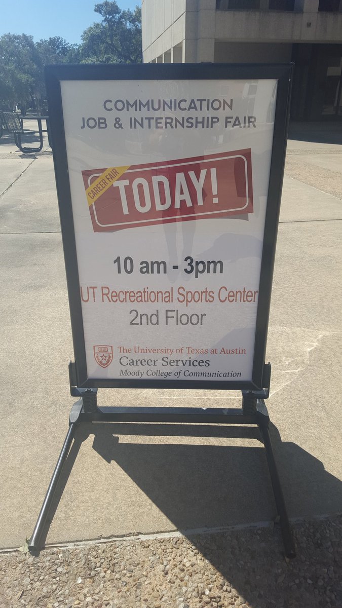 UTJSchool's tweet image. There is still time to make it out to the Communication Job &amp;amp; Internship Fair! It ends at 3 p.m. #reportingUT