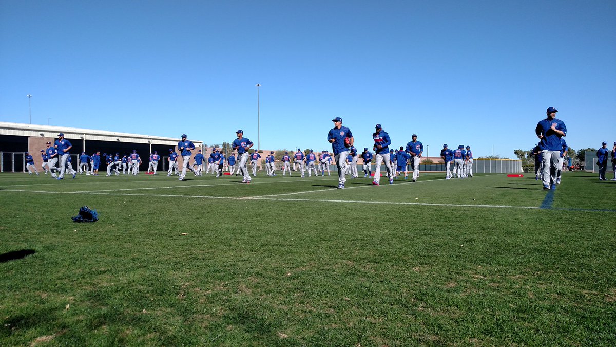 Cubs's tweet image. First full squad workout! #LetsGo