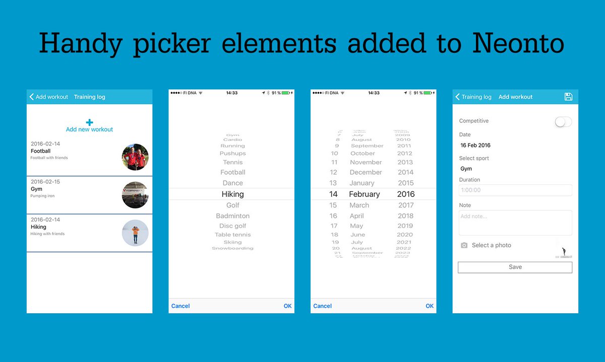 NeontoStudio's tweet image. Picker elements added to Neonto Studio. Read more from our blog! #prototypingtools #uxdesign blog.neonto.com/2016/02/16/neo…