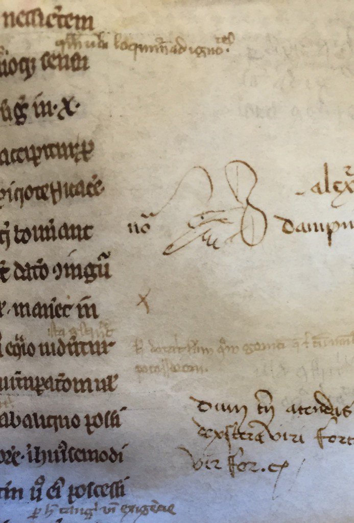 ADutlinger's tweet photo. The quick fluid gesture takes lots of practice. At UPenn, Ms Codex 1243, Fr, 1250-99 https://t.co/AinvEYEqad