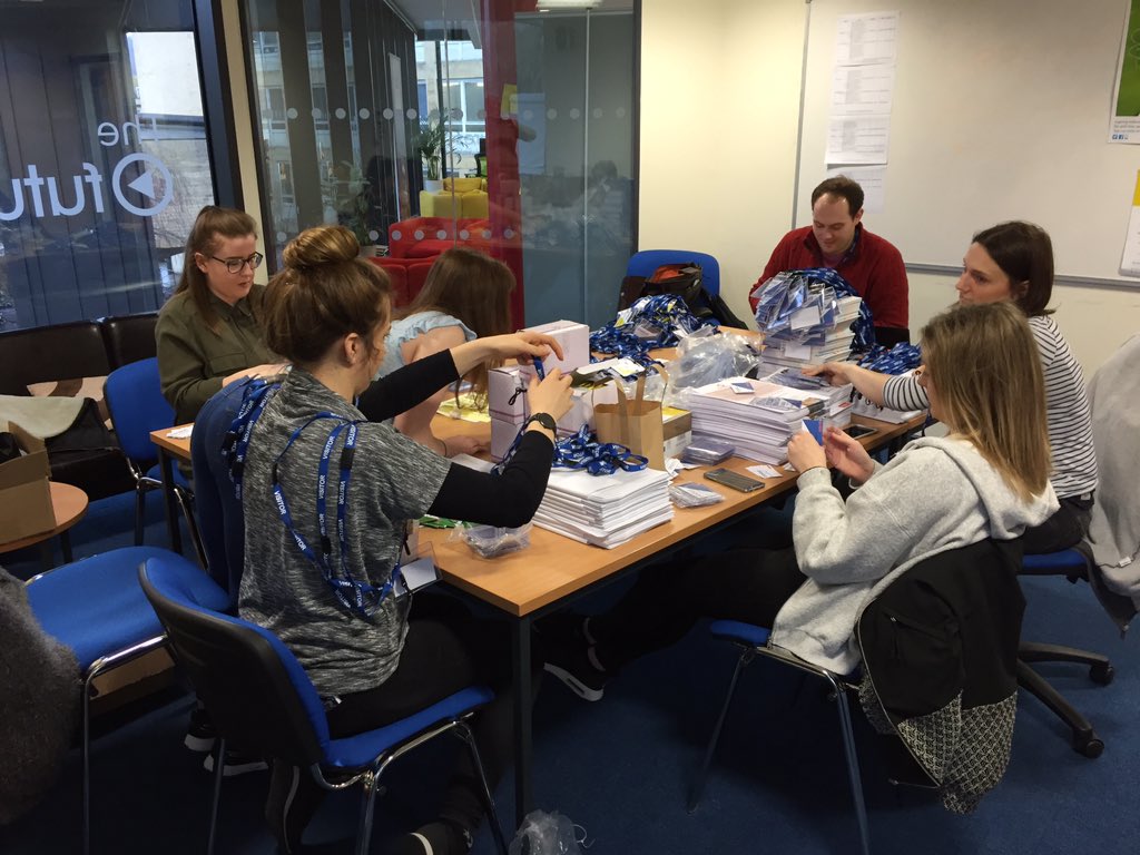 Axis_Events's tweet photo. Hard at work doing badges and delegate bags ready for BET conference next week @BathCollege @BathCollFutures https://t.co/XONFi5fvev