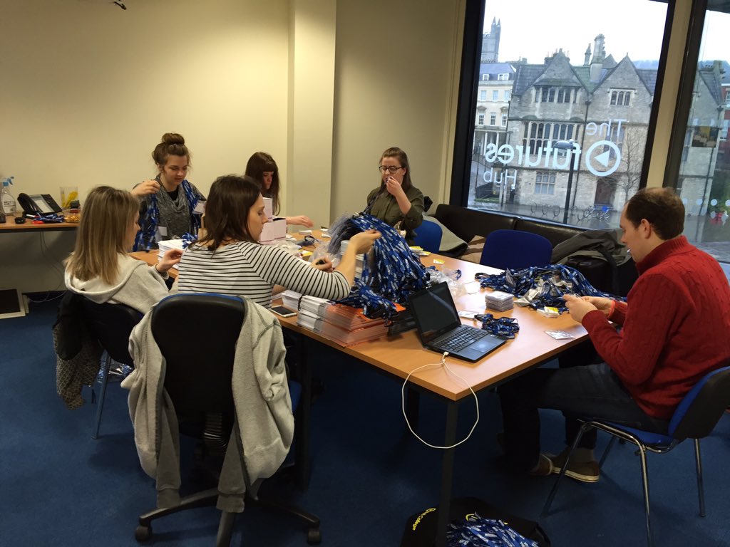 Axis_Events's tweet photo. Hard at work doing badges and delegate bags ready for BET conference next week @BathCollege @BathCollFutures https://t.co/XONFi5fvev
