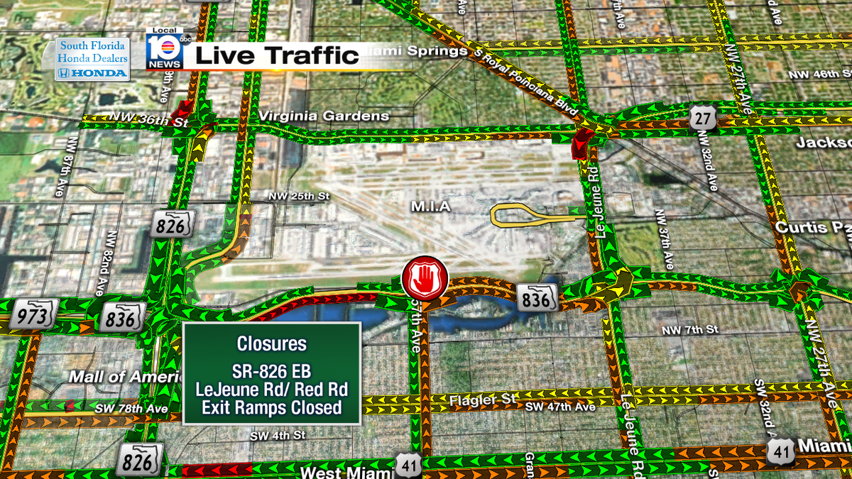 Exit Ramps closed on SR-826 EB at Red & LeJeune Rd #TRAFFIC #MIAMI https://t.co/7i9rqvYodF