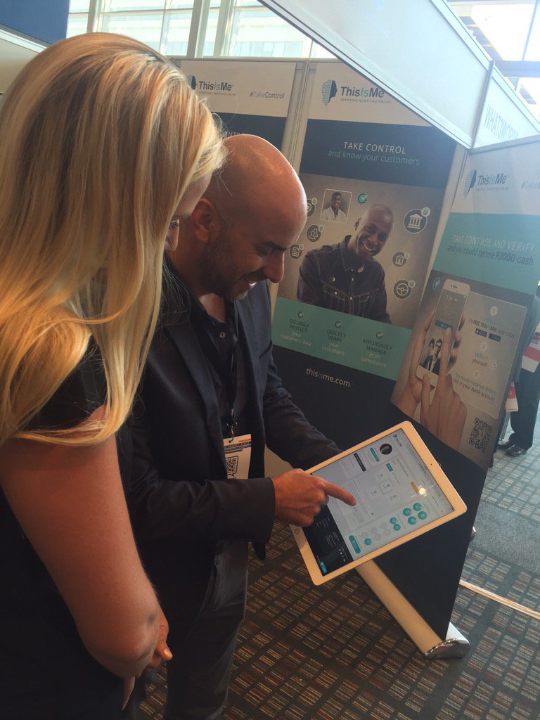 ThisIsMeTweets's tweet photo. .@Davemanza demoing our brand new app at  stall 29 @CTICC_Official. Come try it out and you could win R3000. https://t.co/ml1tAwavNV