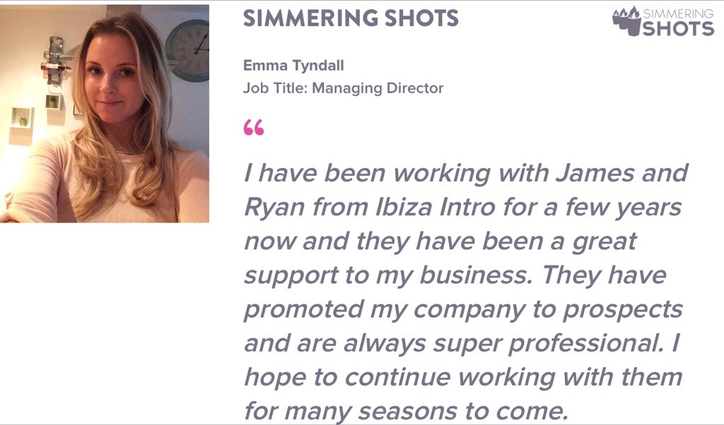 Emma_Tyndall's tweet photo. Delighted to be featured on @ibizaintro website. Great service for 1st year workers #ibizaworker #ibiza2016 #ibiza https://t.co/G8dX8mRVSA