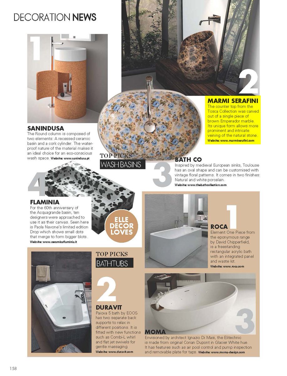 MarmiSerafini's tweet photo. Our product #TOSCA medium in #marble Emperador brown on @elledecorindia | More info on https://t.co/AJUoised7C https://t.co/D2UQDL7sYn