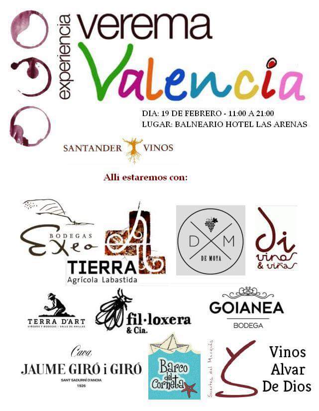 De la mano de Bodega Santander de Valencia, podéis pasaros por nuestro stand. Salón Apolo mesa 4#veremavalencia