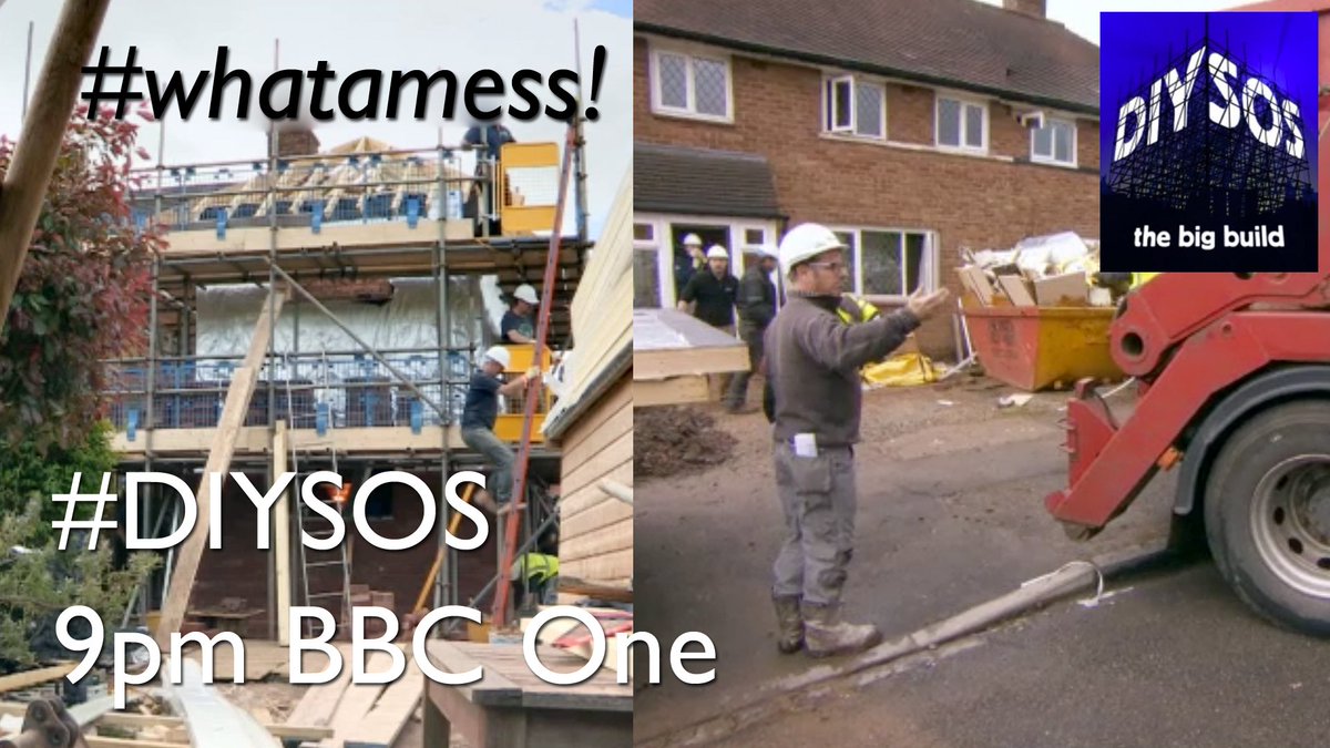 DIYSOS's tweet photo. This mess can only mean @Bonjourmillar @MrNickKnowles and @DIYSOS are on the case! On in 1 hour @BBCOne #whatamess https://t.co/bDsFqK6tx6