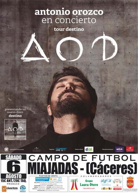 antoniorozco's tweet photo. Entradas agotadas en #Murcia y nuevo concierto en #Miajadas #Cáceres el 6 de agosto!!! #Destino cada día mejor!!!!!! https://t.co/ajf82gPMEM