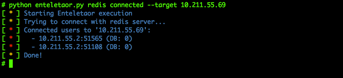ggdaniel's tweet photo. SPOILER: a screenshot of my @rootedcon talk: listing remote users connect to #redis server... :) https://t.co/8GM1Gfzx5g