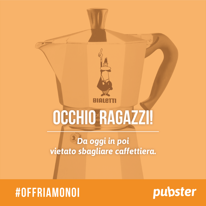pubsterapp's tweet photo. #Ceneri #Bialetti in una #Moka gigante. Da oggi dobbiamo fare attenzione anche a come fare il #caffè. #OffriamoNoi https://t.co/EkTAni3Rn7
