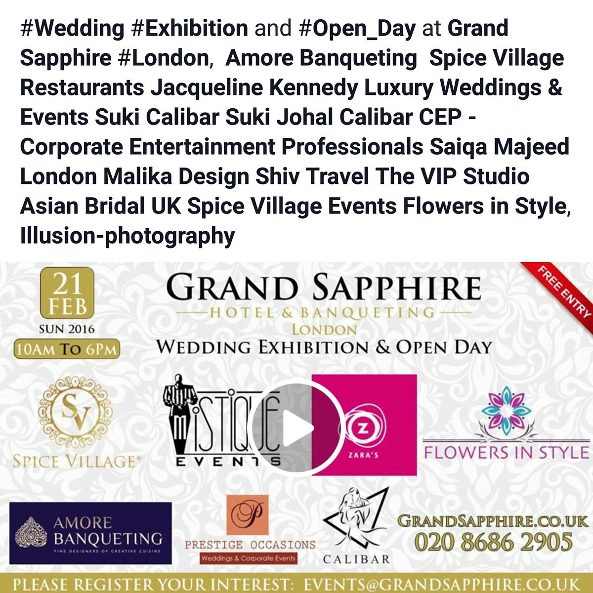 Kaj1829's tweet photo. Come and see this new venue and wedding suppliers all under one roof
#asian #weddings#luxury #venue https://t.co/QadG7hHeg4