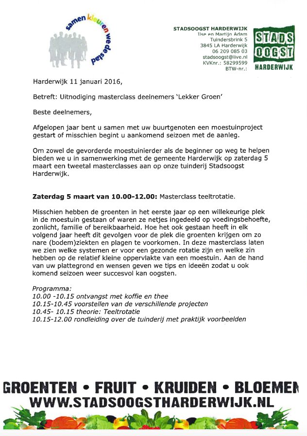 eetbaargroen's tweet photo. Lekker Groen deelnemers! @Stadsoogst organiseert ism @gemharderwijk masterclasses. Info: stadsoogstharderwijk.nl https://t.co/9oaChm2ftA