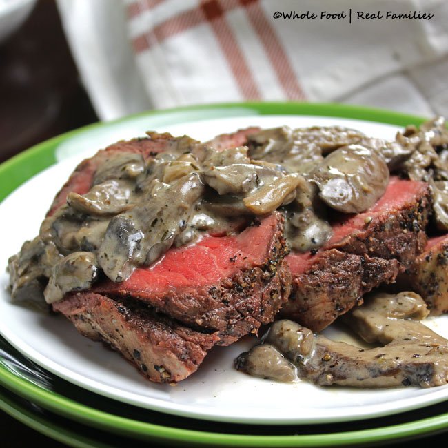 tastewant's tweet image. Peppercorn Beef Tenderloin Roast with Mushroom Cream Sauce goo.gl/zhLFGc @familyfoodie #Foodie #TasteWant