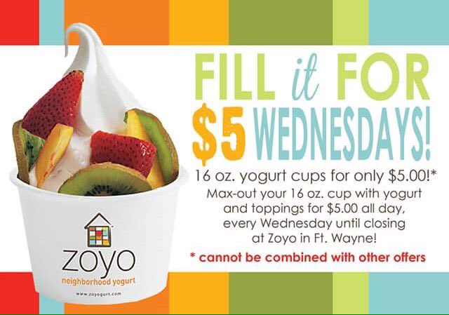 zoyofortwayne's tweet photo. Come to Zoyo today and fill your cup with all you want for only $5 (plus tax) 😜 https://t.co/s0l6wKQAf7