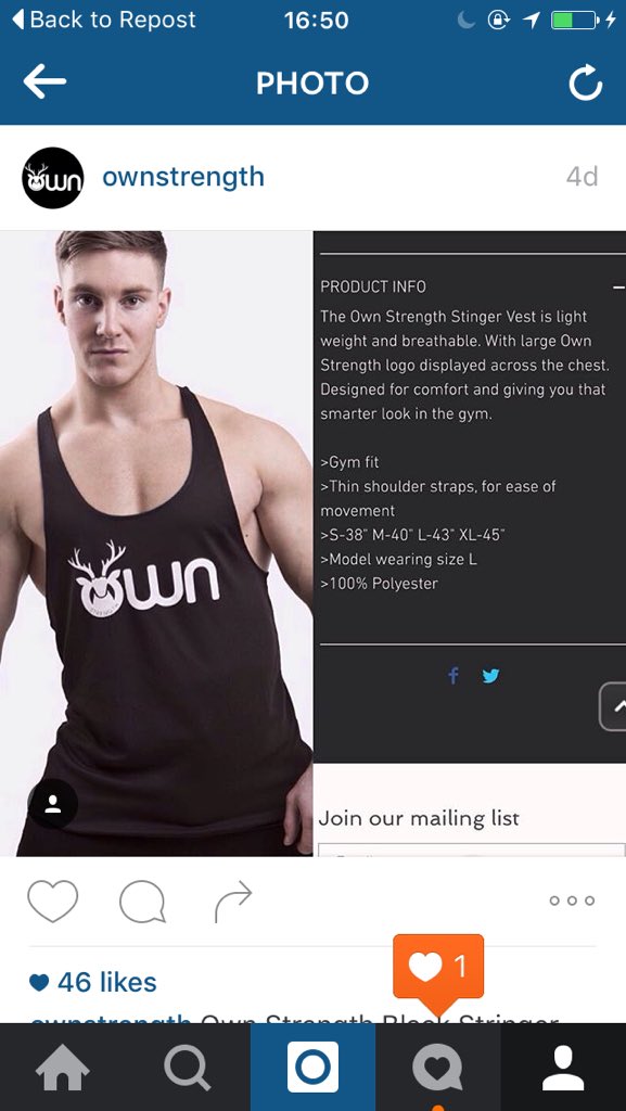 own_strength's tweet photo. Make sure you get yours #ownstrength #clothing #vest #stringer #getthelook #ontrend https://t.co/3rAq30kqTD