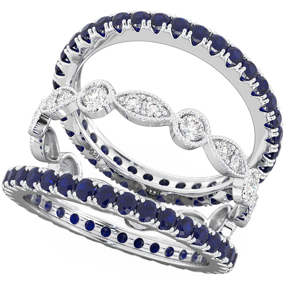 besttohave's tweet image. #midweekpick #lovewednesdays Unique 3-PIECE Simulated Blue Sapphire Eternity Ring Set! Stunningly gorgeous!