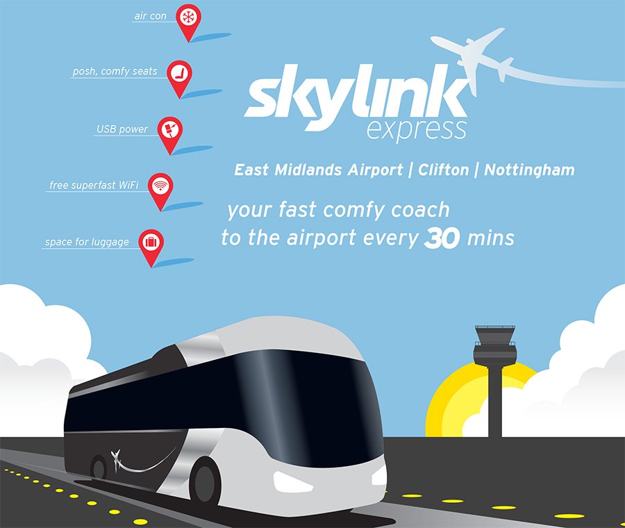 LeftLion Magazine Nottingham (@leftlion) on Twitter photo .@trentbartonlive's Skylink Express to <a href="/EMA_Airport/">East Midlands Airport</a> is up and running, and it's a well posh bus! .@trentbartonlive's Skylink Express to <a href="/EMA_Airport/">East Midlands Airport</a> is up and running, and it's a well posh bus!
