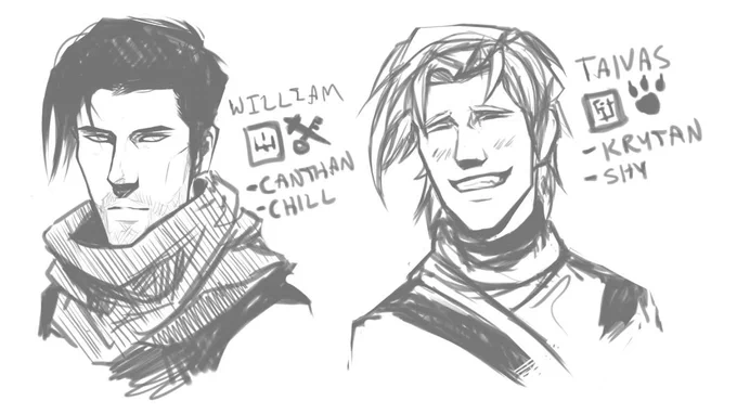 2/4 sketches of the gw2 boys, also more star wars crap (forgive me lord lmfao) 