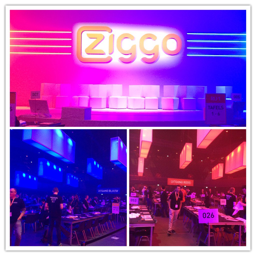Klaar voor ontvangst van 1024 coderende kinderen in #MegaDojoNL #ziggo #ziggodome