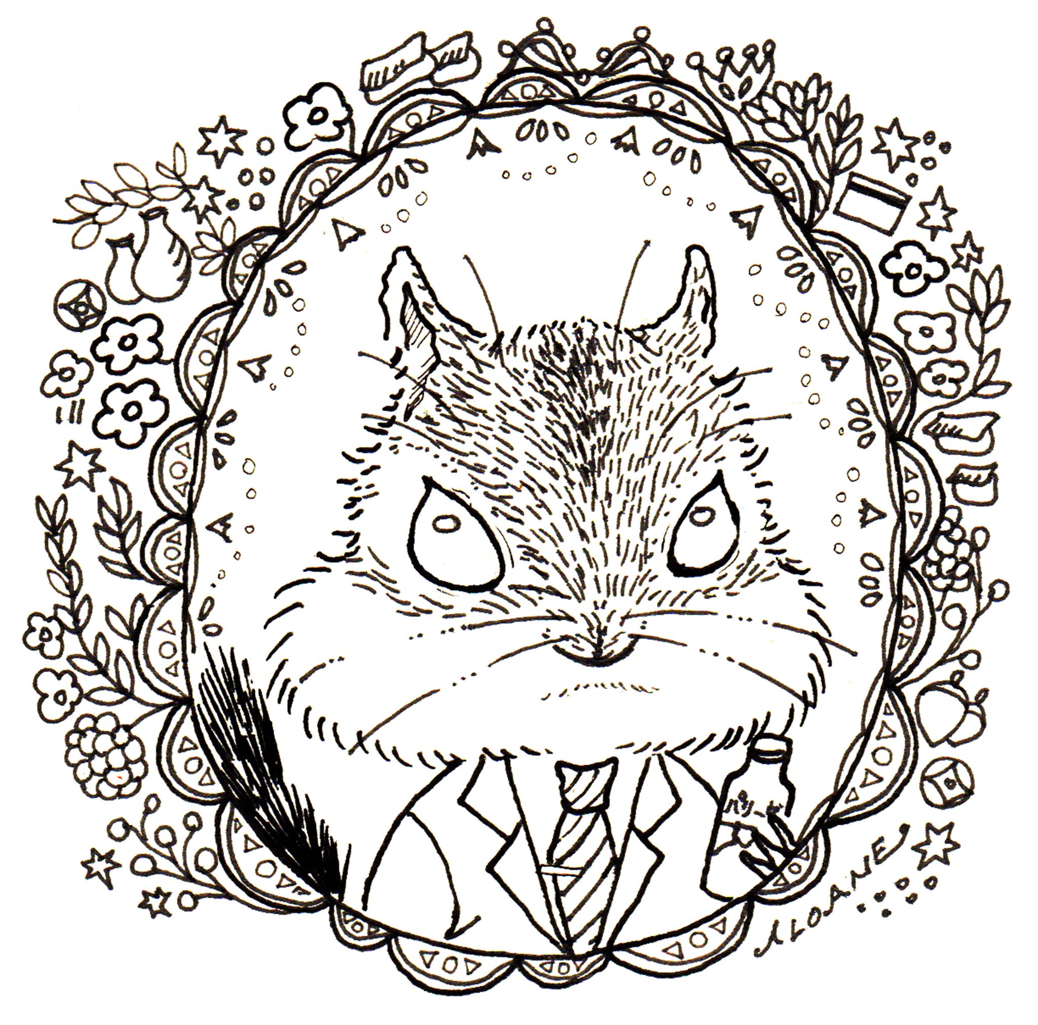 ALOANEあろあね on Twitter: "大人の塗り絵を意識して、大人リス塗り絵を描きました。手に持ってるのは、ヘパリーゼ!!他にもお