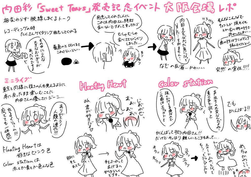 2月13日・14日に開催された内田彩さんのコンセプトアルバム発売記念イベント
Bitter Kiss東京会場、Sweet Teras大阪会場のイベント&お渡し会レポートです!!
幸せだ!!!内田さんに元気もらったから発表頑張れた!!