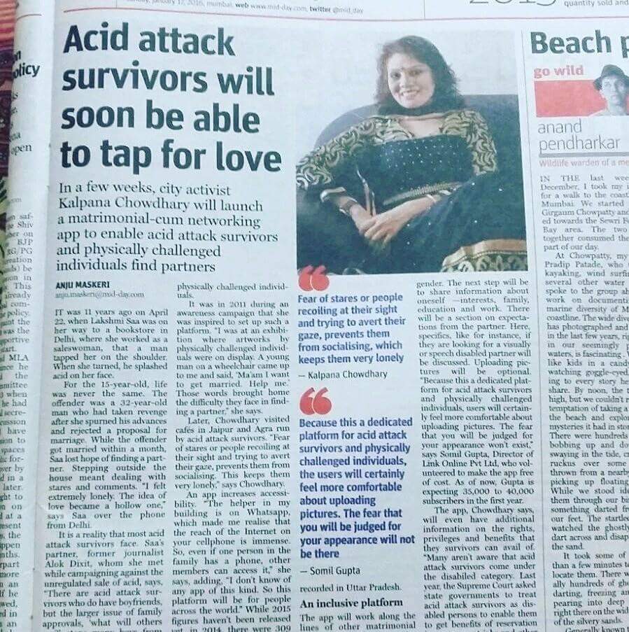 lagnnJSF's tweet photo. Martimony App for #Speciallyabled &amp; #AcidAttackVictims by @JSFngoInd initiative by Ms #KalpanaChowdhary @socialpwds https://t.co/wQCw5fZIxo