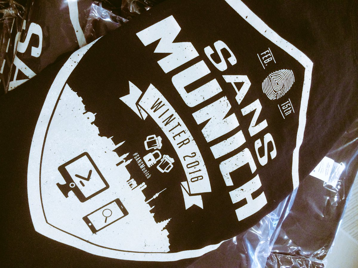 #SANSMunich T-shirt time!!! Collect yours at the afternoon break! <a href="/SANSEMEA/">SANS Institute, EMEA</a>