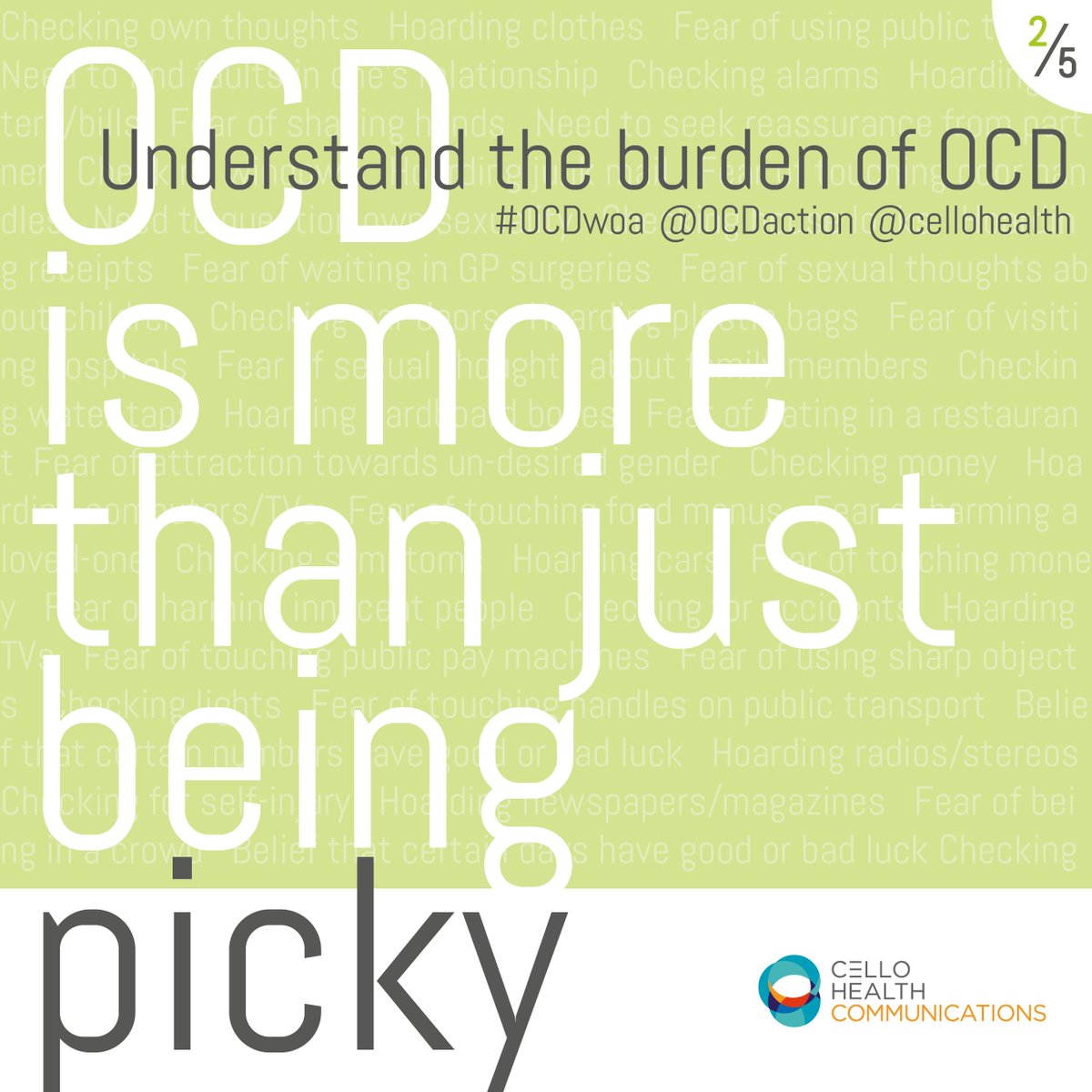 cellohealth's tweet image. There's more to OCD than you might think, know the condition behind the stereotype. #OCDwoa #NotAnAdjective